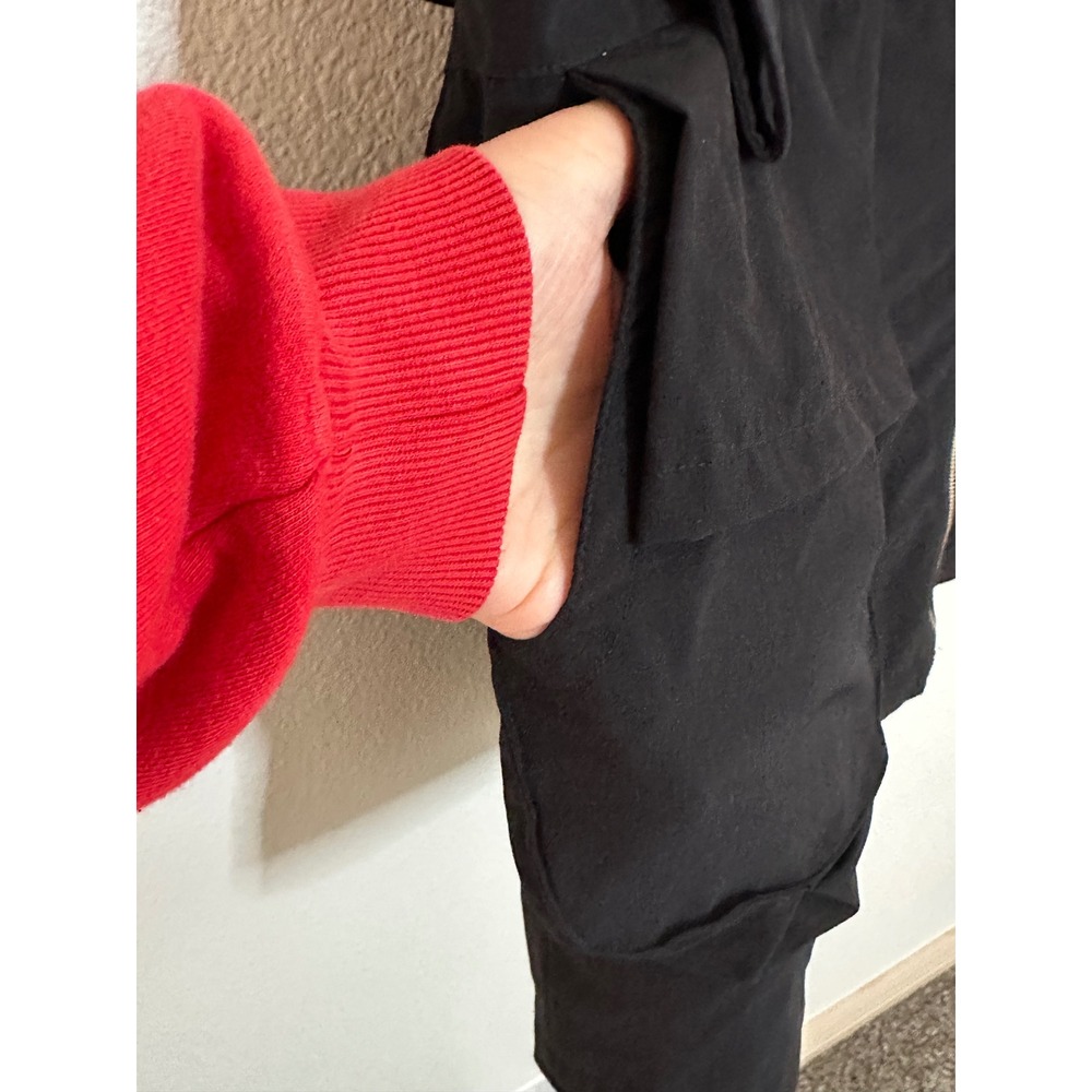 Dzhavael Couture Full Zip Vest Size XL Black Pockets Belted Lagenlook Travel - Picture 8 of 10
